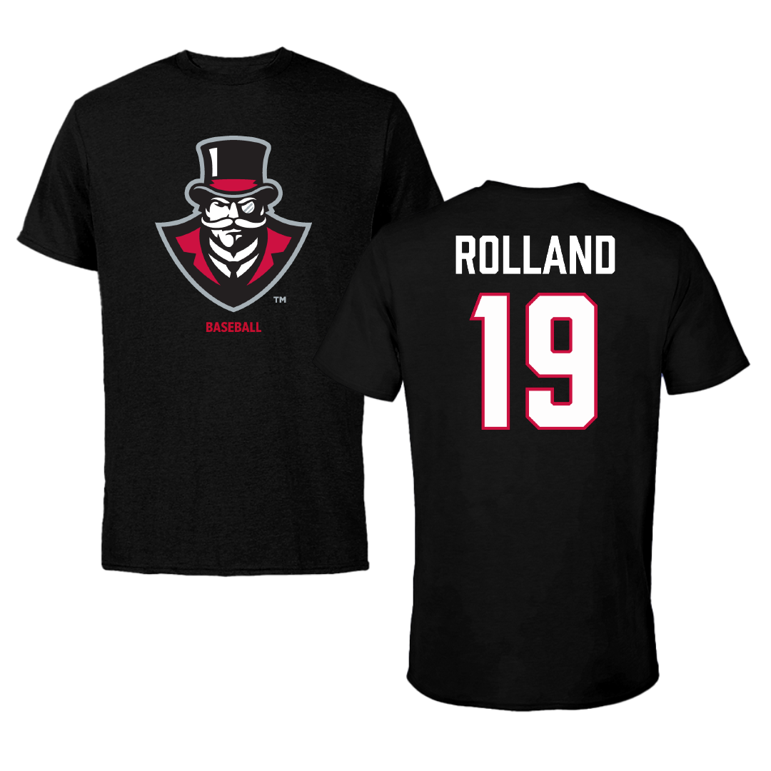 Austin Peay State University Baseball Black Performance Tee - #19 Luke Rolland