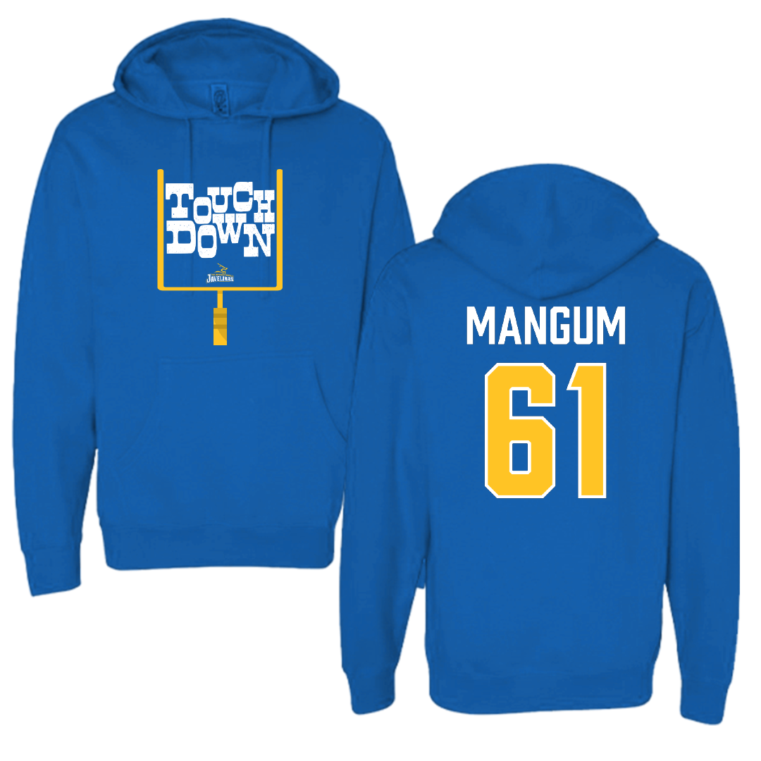 Texas A&M University-Kingsville Football Blue Touchdown Hoodie - #61 Hunter Mangum