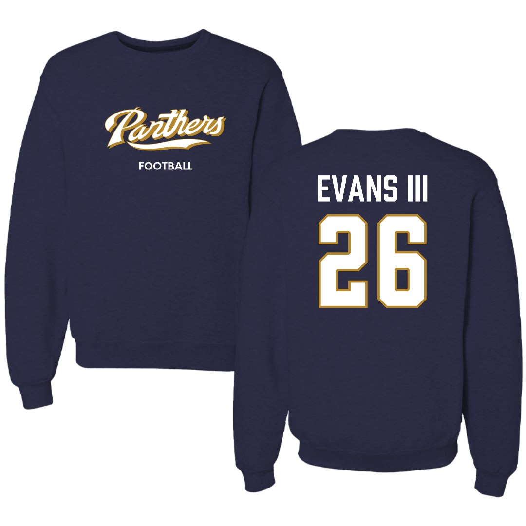 Florida International University Football Navy Panthers Crewneck - #26 Victor Evans III