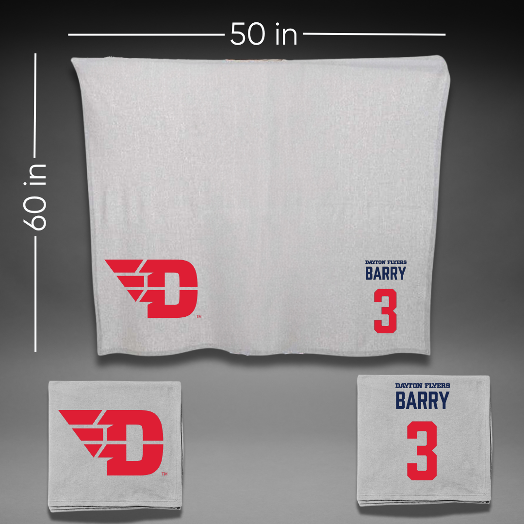University of Dayton Volleyball Gray Blanket - #3 Lily Barry