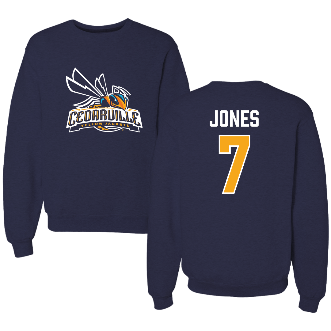 Cedarville University Softball Navy Crewneck - #7 Madison Jones