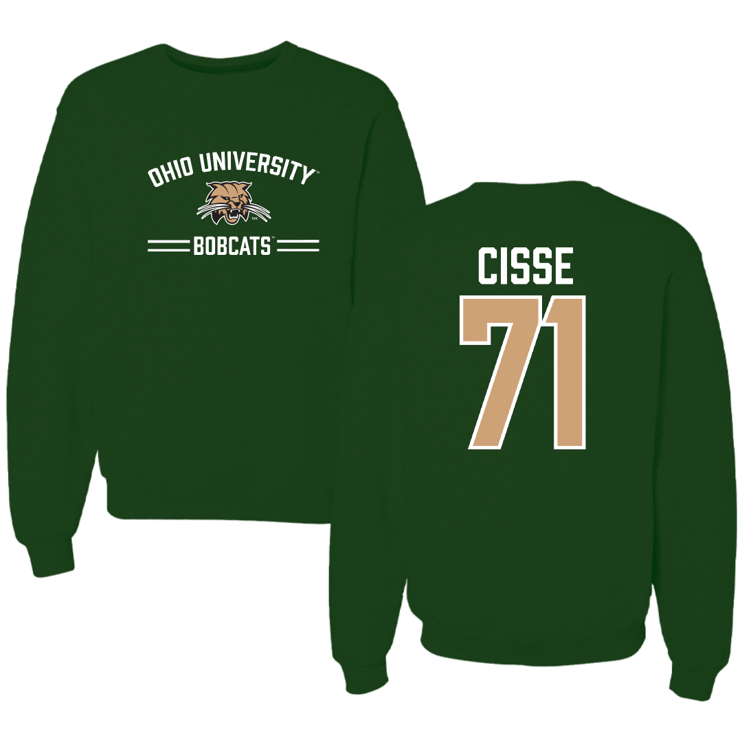 Ohio University Football Forest Green General Crewneck - #71 Tigana Cisse