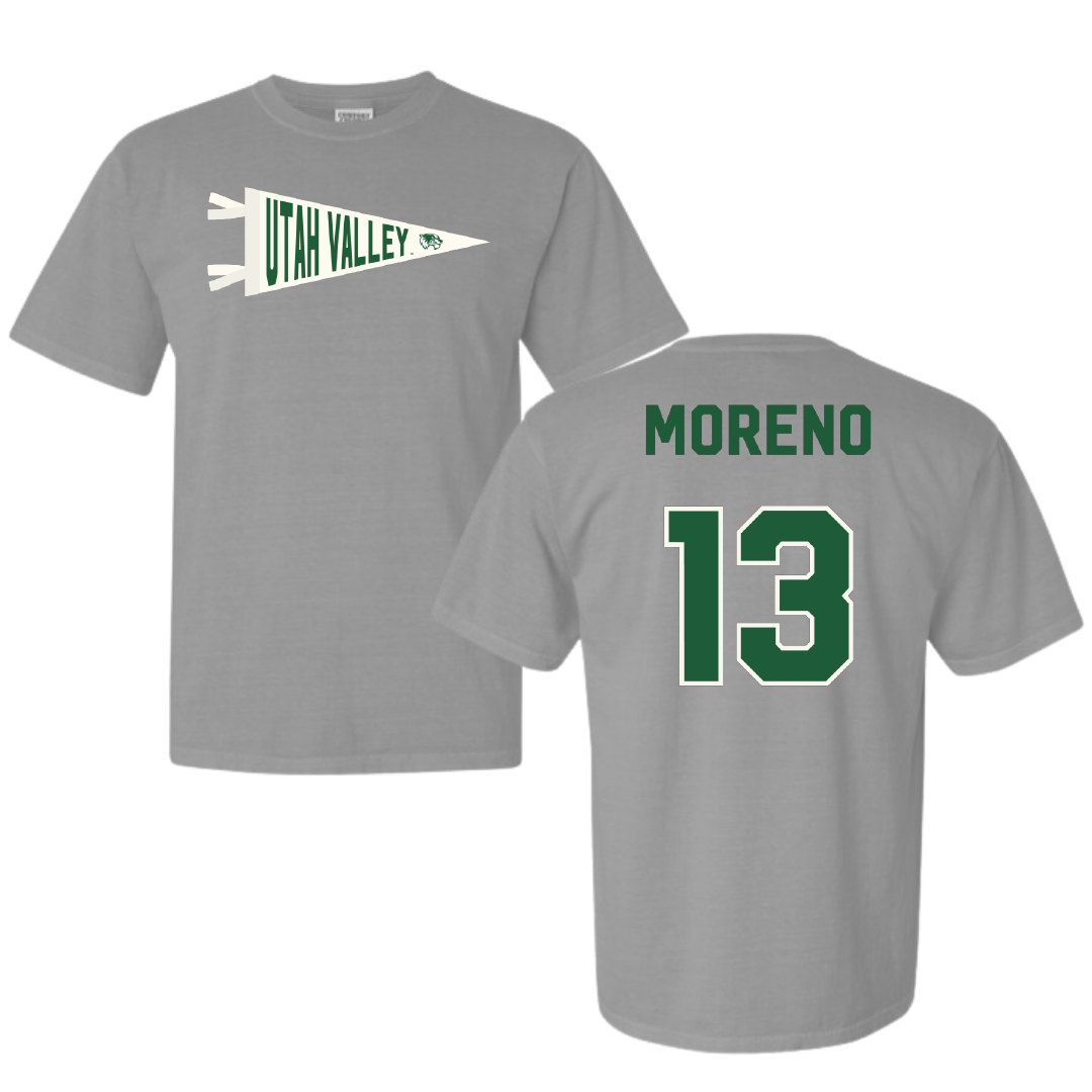 Utah Valley University Softball Light Gray Pennant Comfort Colors Tee - #13 Britney Moreno