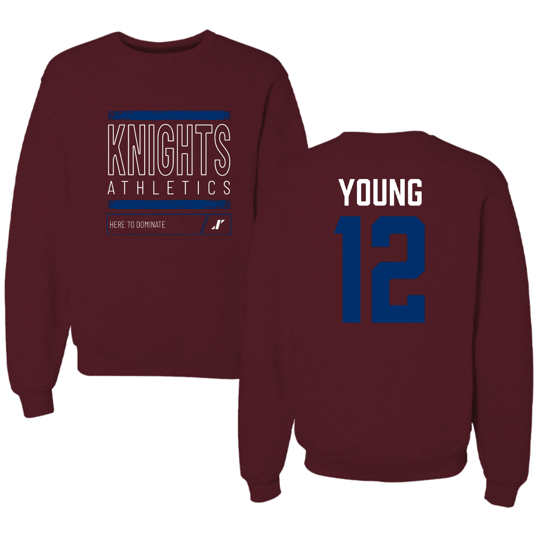 Fairleigh Dickinson University-Metropolitan Campus Volleyball Maroon Dominate Crewneck - #12 Ethan Young