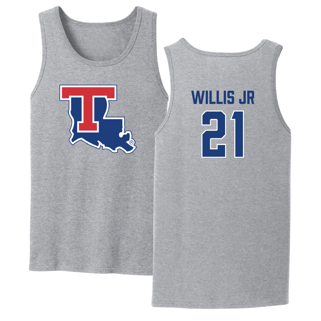 Louisiana Tech University Football Sport Gray Tank Top - #21 Keith Willis Jr