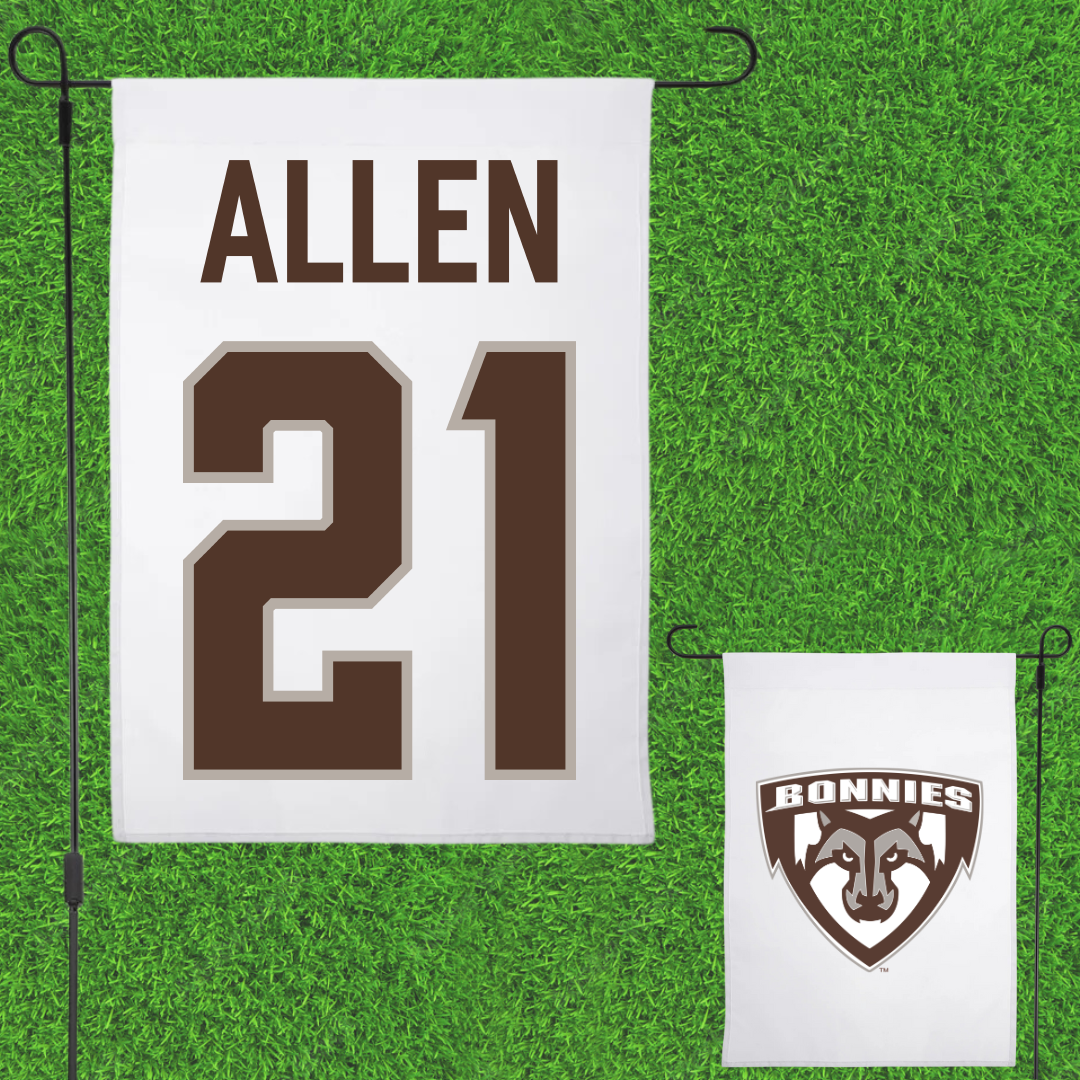 St. Bonaventure University Soccer White Garden Flag - #21 Olivia Allen
