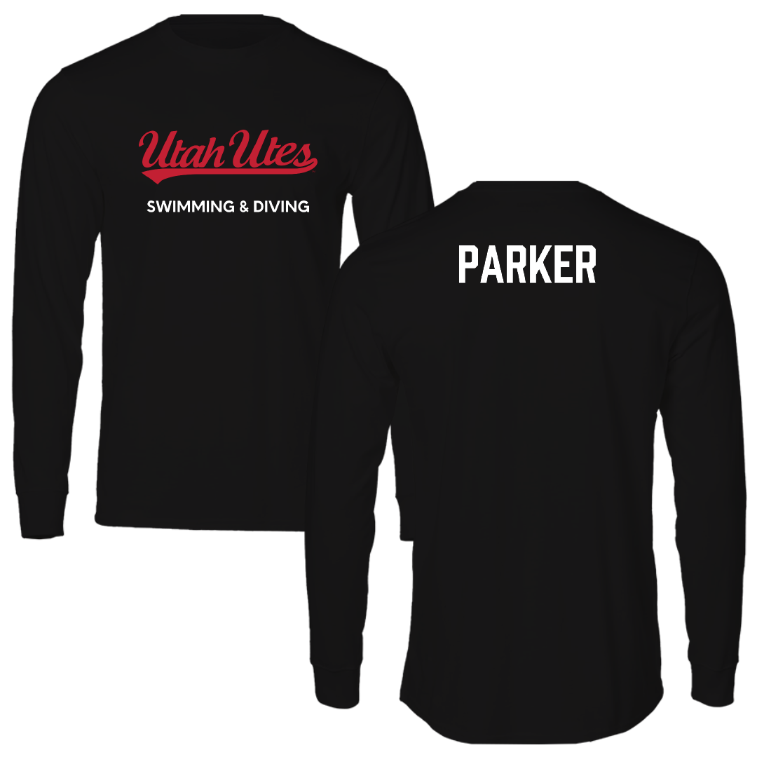University of Utah Swimming & Diving Black Utes Long Sleeve - Colin Parker