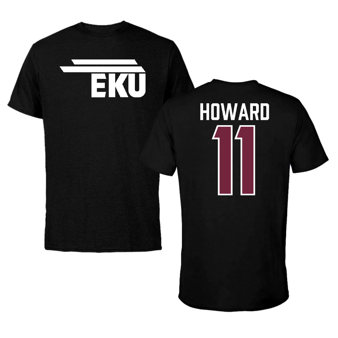 Eastern Kentucky University Football Black Football Tee - #11 Blake Howard