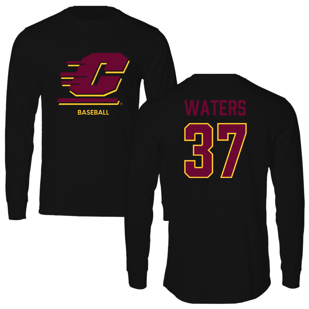 Central Michigan University Baseball Black Long Sleeve - #37 Evan Waters