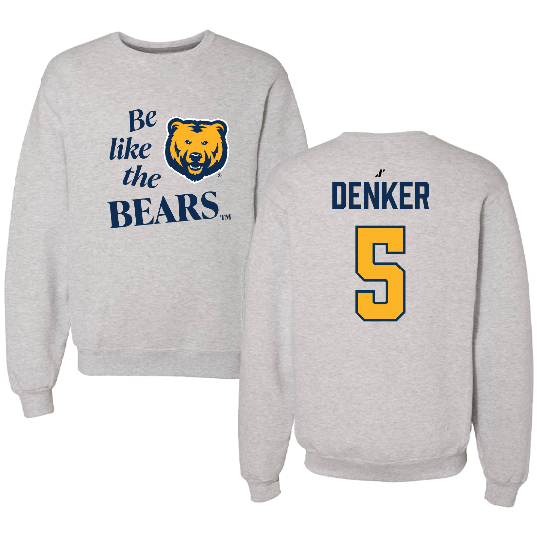 University of Northern Colorado Basketball Light Gray Be Like Us Crewneck - #5 Quinn Denker