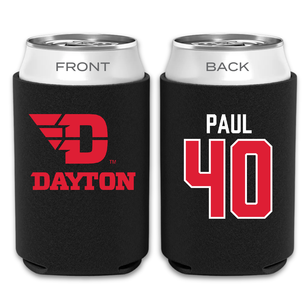 University of Dayton Football Black Can Cooler - #40 Kyler Paul