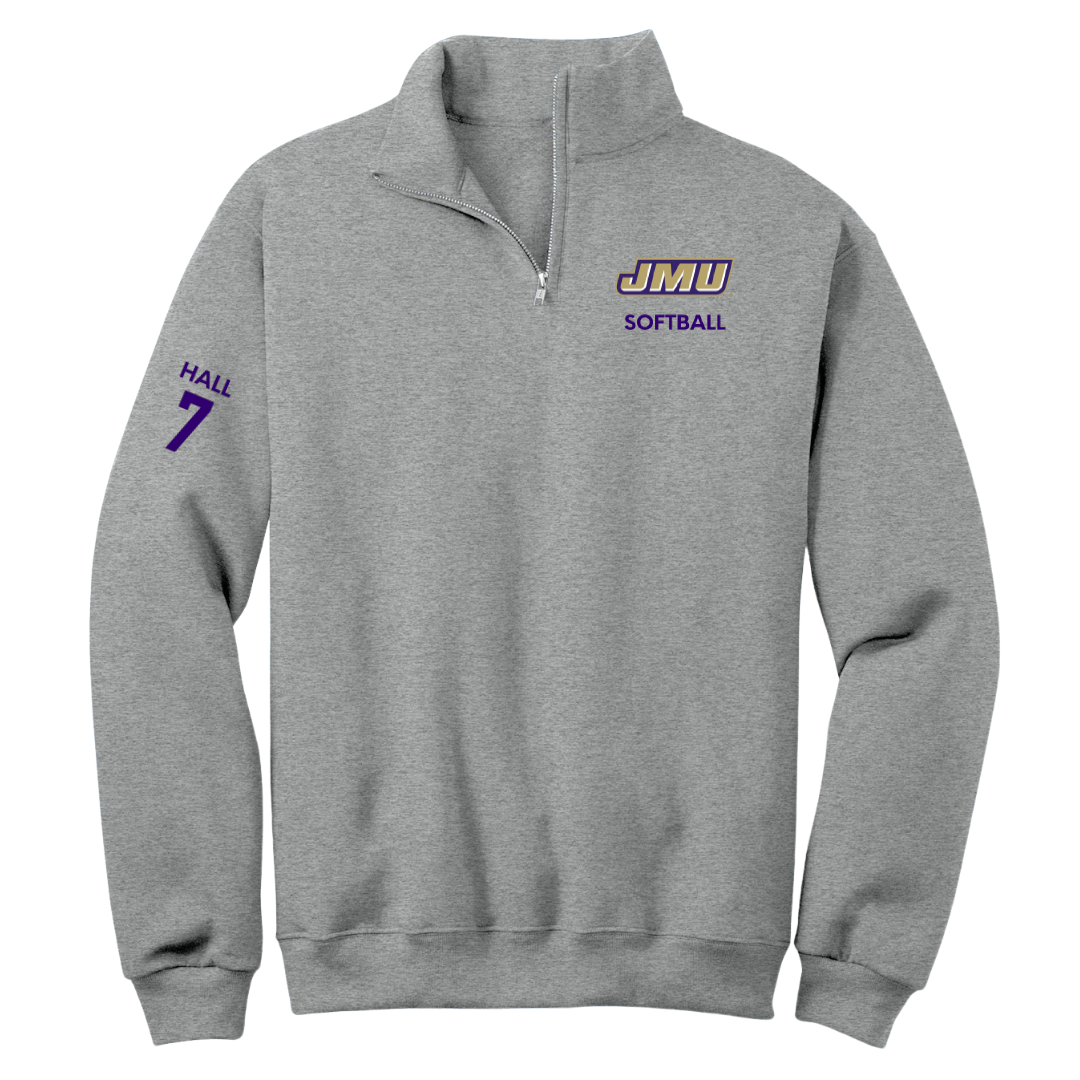 James Madison University Softball Sport Gray Quarter-Zip - #7 Jasmine Hall