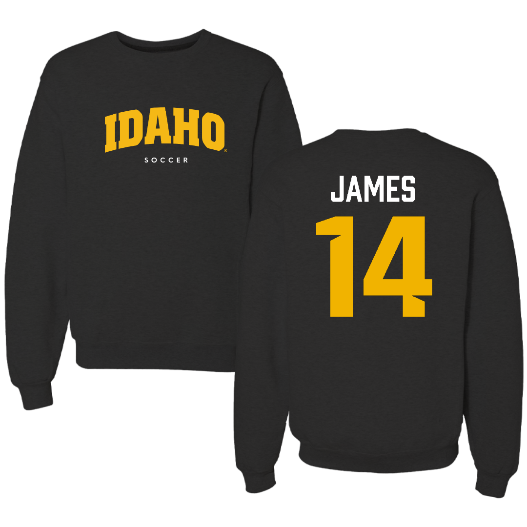 University of Idaho Soccer Black Idaho Crewneck - #14 Emma James