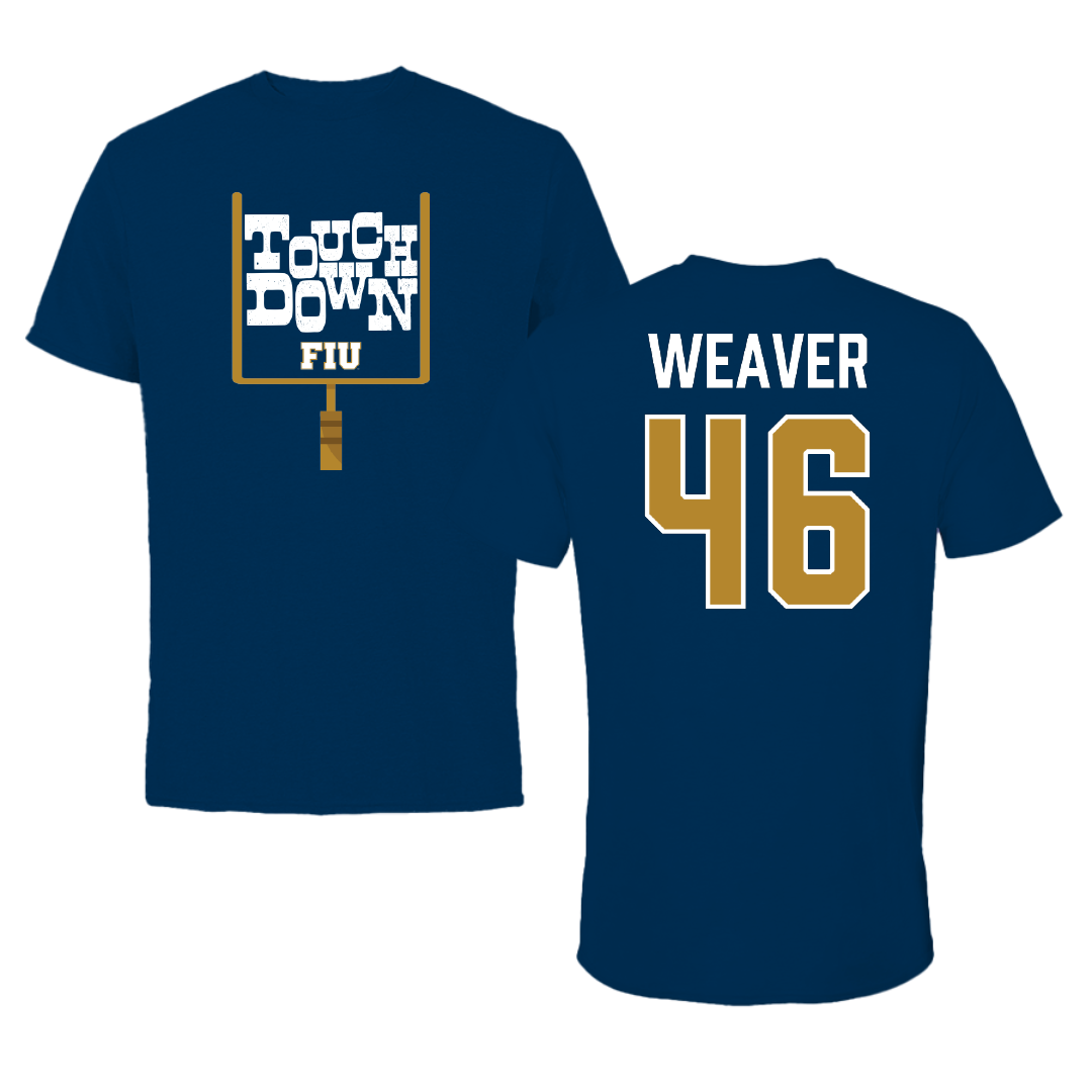 Florida International University Football Navy Touchdown Tee - #46 Atavious Weaver