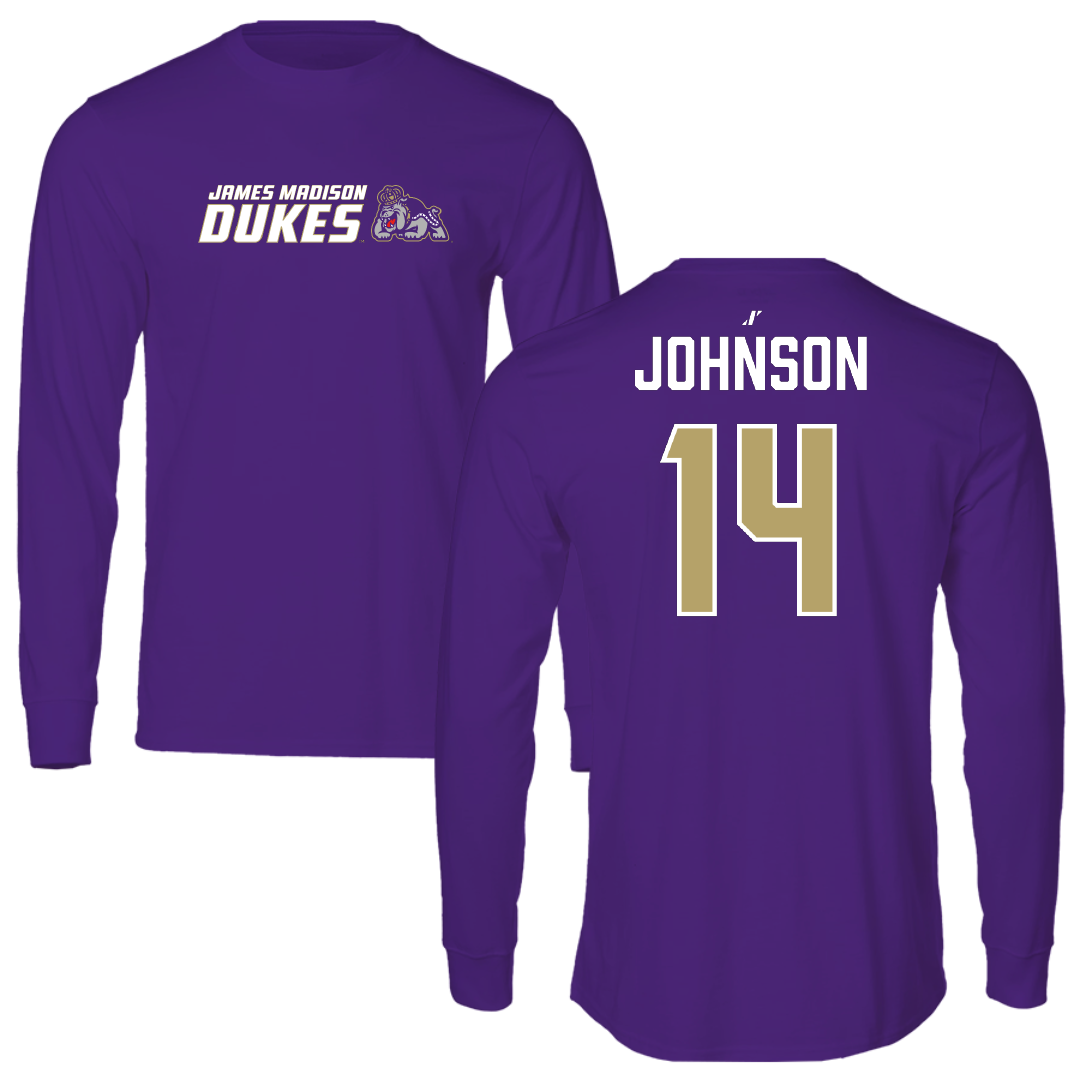 James Madison University Softball Purple General Long Sleeve - #14 Taylor Johnson