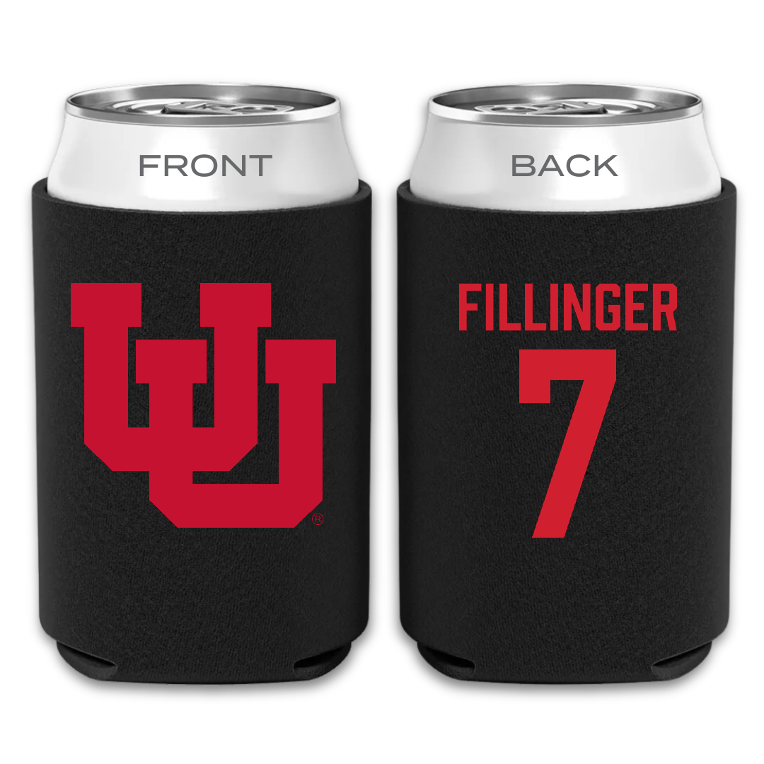 University of Utah Football Black Can Cooler - #7 Van Fillinger