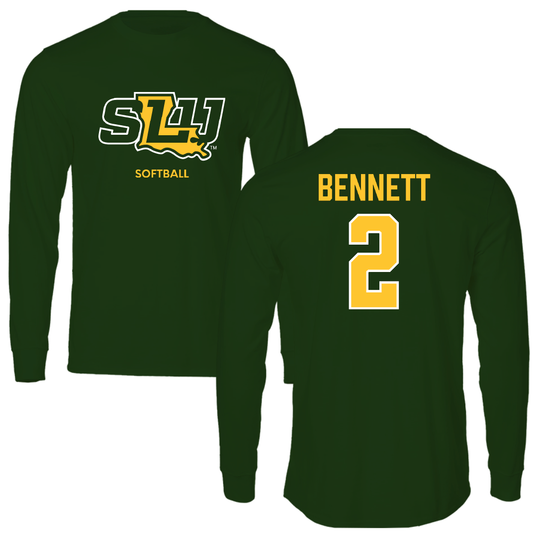 Southeastern Louisiana University Softball Forest Green Performance Long Sleeve - #2 Chloe Bennett