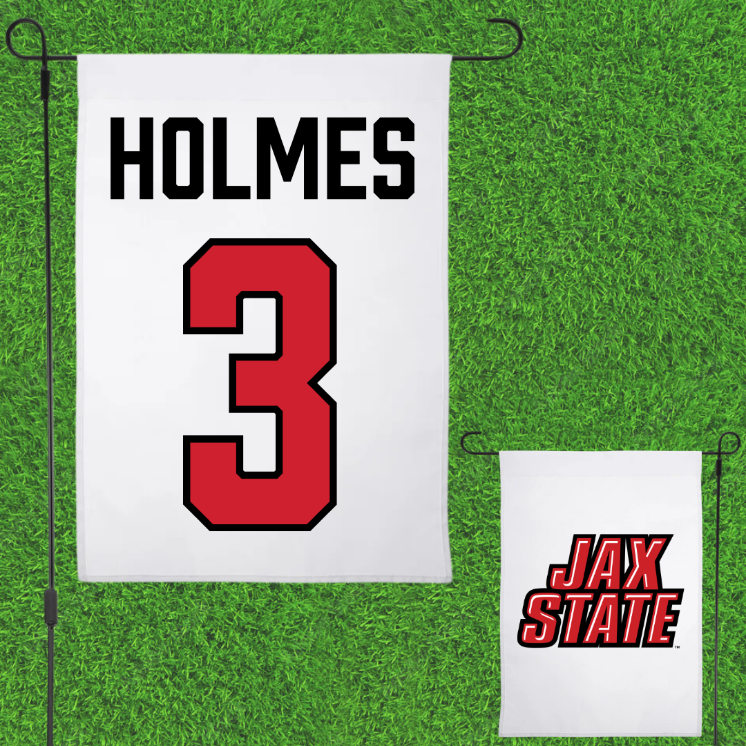 Jacksonville State University Softball White Garden Flag - #3 Jaliyah Holmes
