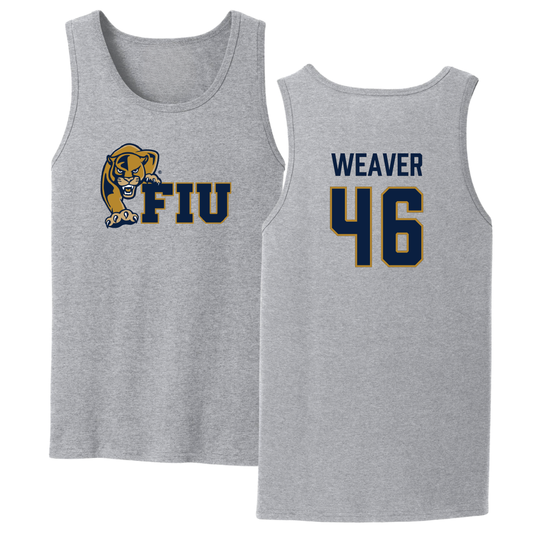 Florida International University Football Sport Gray Tank Top - #46 Atavious Weaver