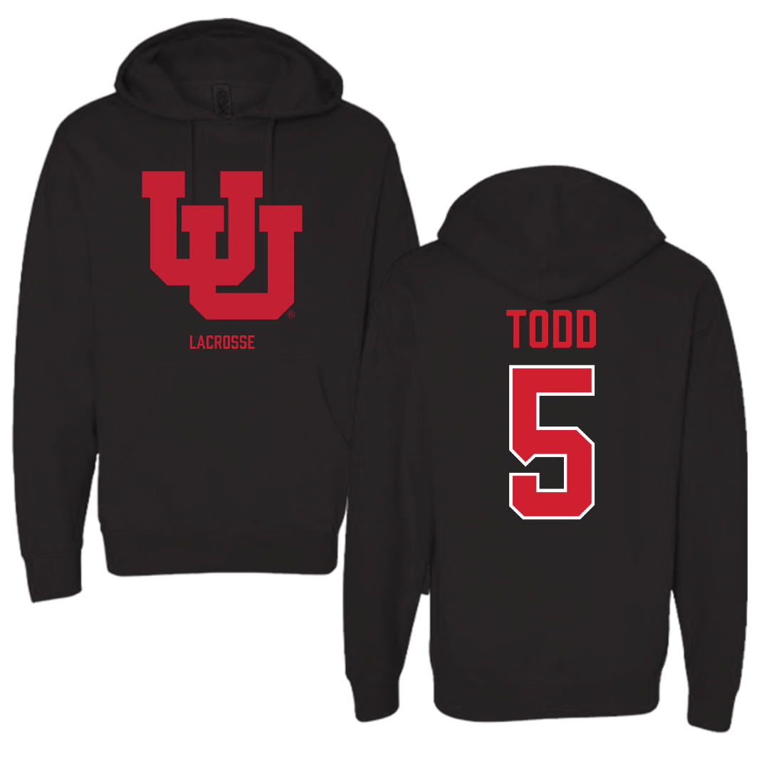 University of Utah Lacrosse (M) Black Block Hoodie - #5 Koa Todd