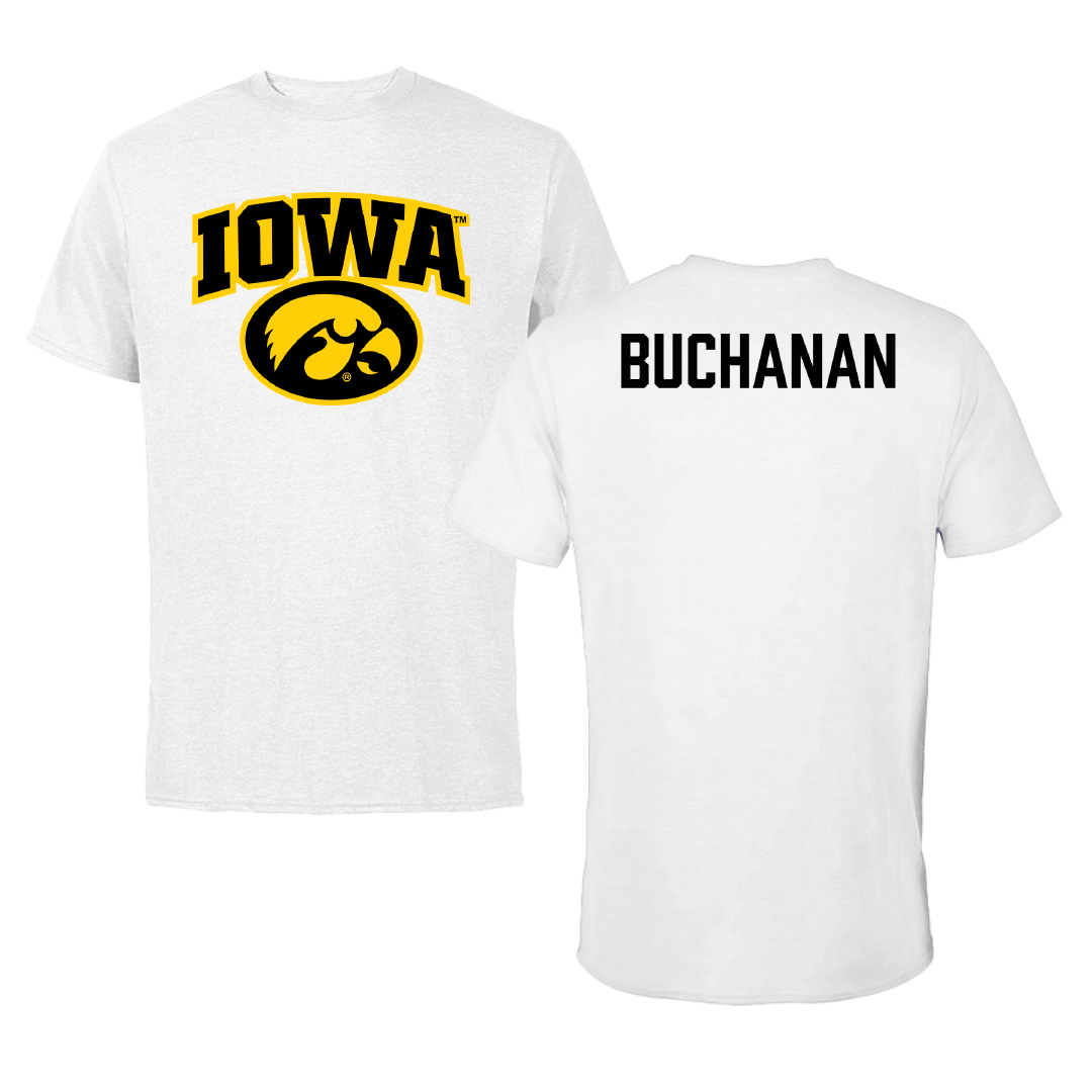 University of Iowa Wrestling White Tee - Stephen Buchanan