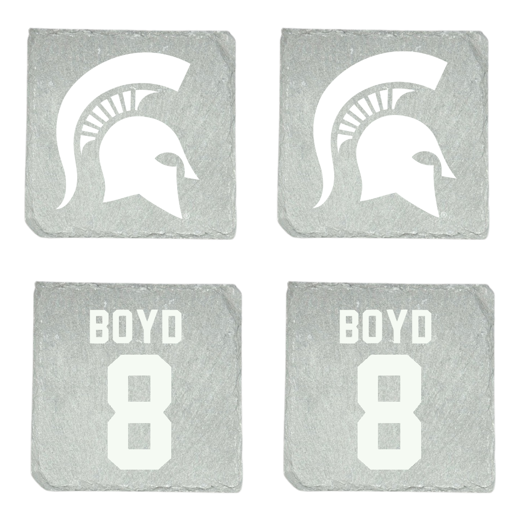 Michigan State University Football Stone Spartan Coaster (4 Pack)  - #8 Evan Boyd
