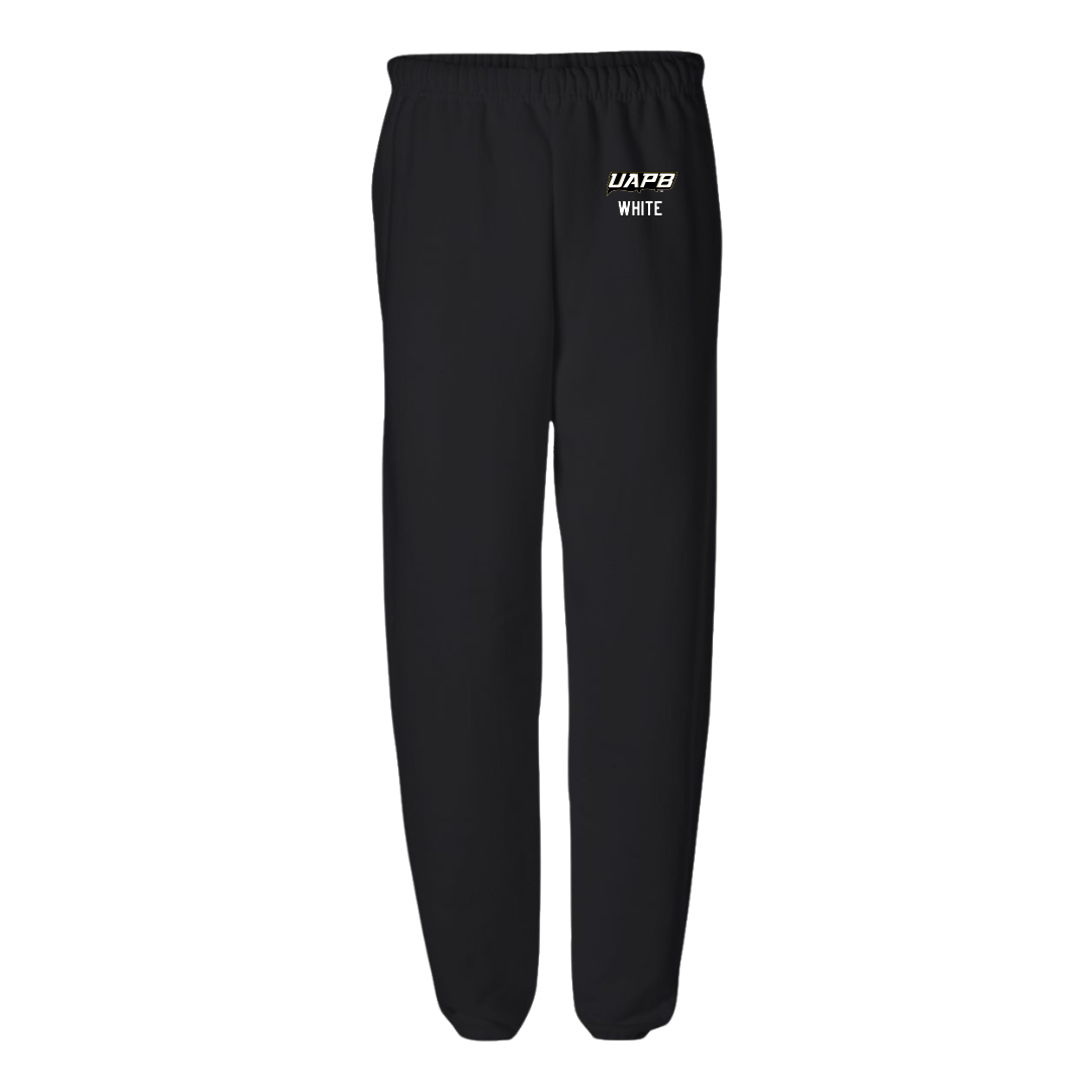 University of Arkansas-Pine Bluff Football Black Sweatpants - #31 Jaylen White