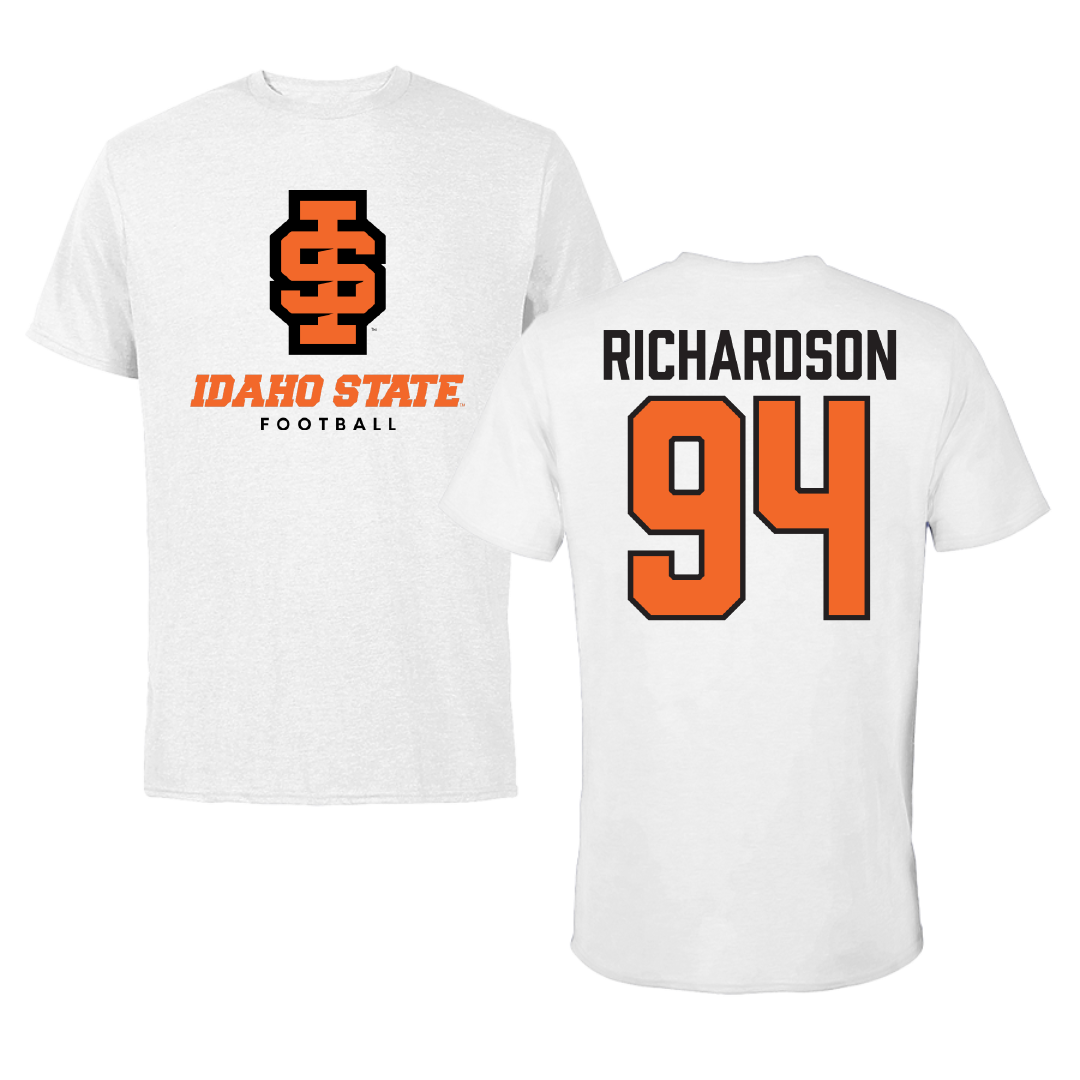 Idaho State University Football White Performance Tee - #94 Malik Richardson