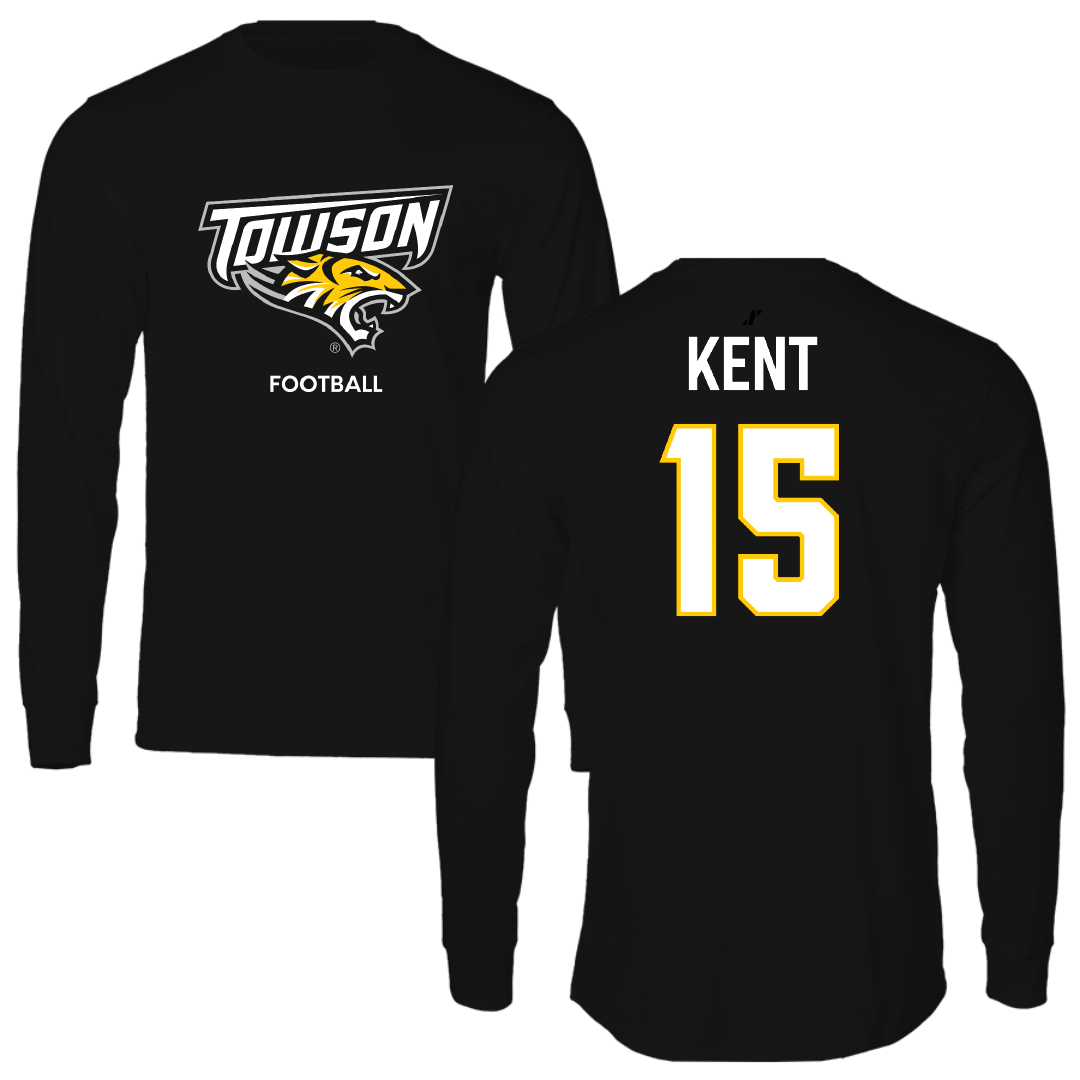 Towson University Football Black Long Sleeve - #15 Nathan Kent