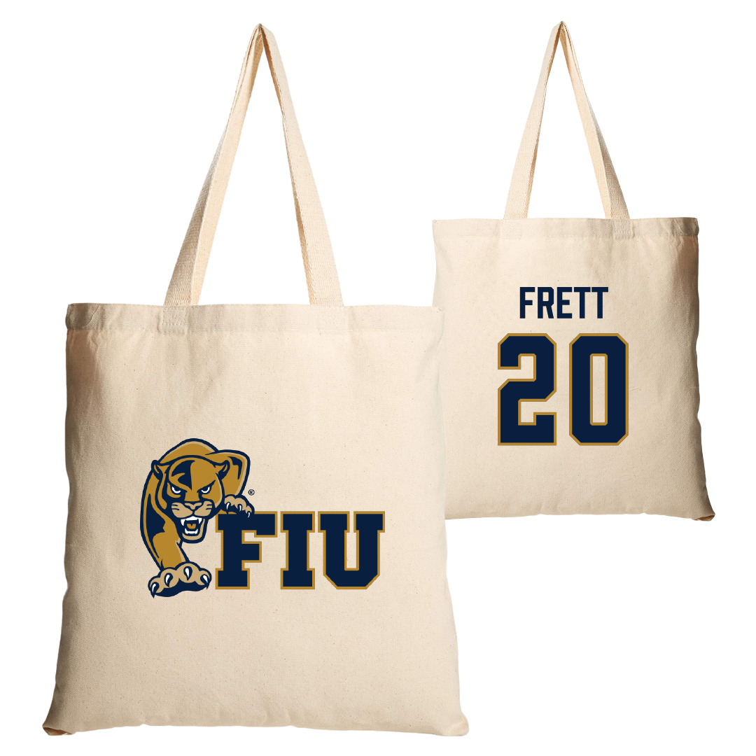 Florida International University Baseball Tan Canvas Tote Bag - #20 Kishon Frett
