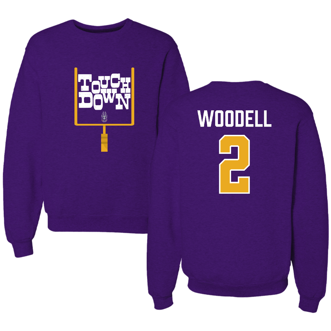 University at Albany Football Purple Touchdown Crewneck - #2 Griffin Woodell