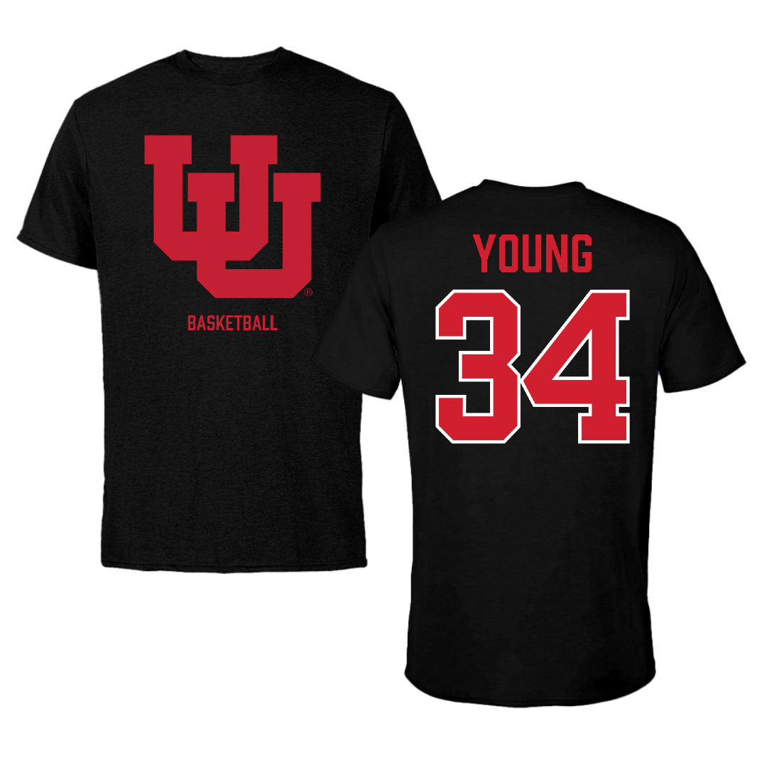 University of Utah Basketball (W) Black Tee - #34 Dasia Young