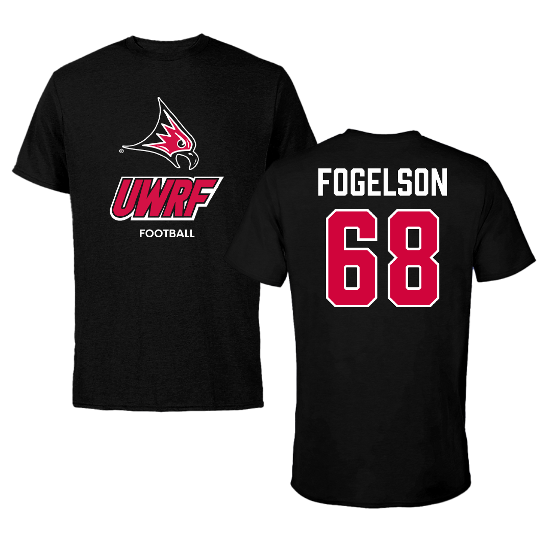 University of Wisconsin-River Falls Football Black Performance Tee - #68 Blake Fogelson