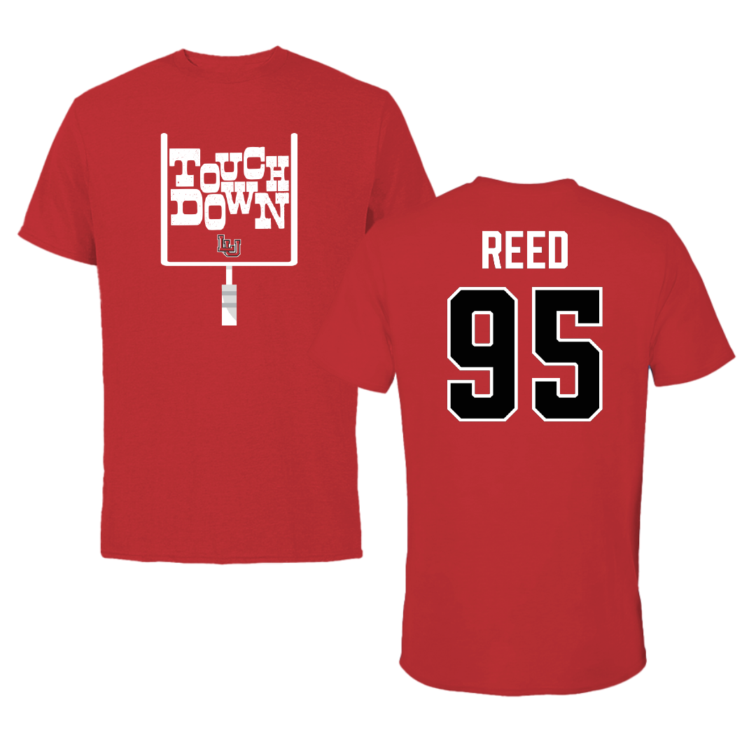 Lamar University Football Red Touchdown Performance Tee - #95 Makhi Reed