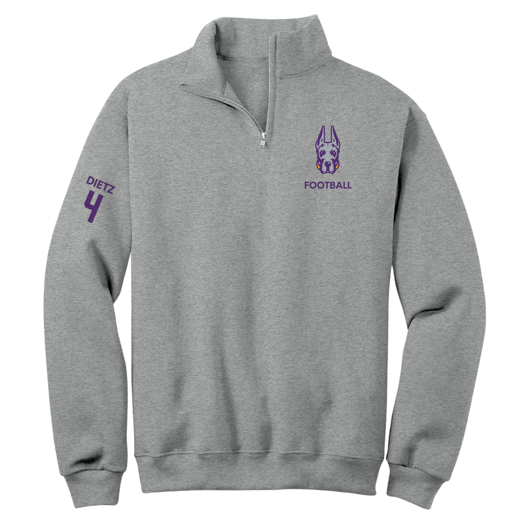 University at Albany Football Sport Gray Quarter-Zip - #4 MarQeese Dietz