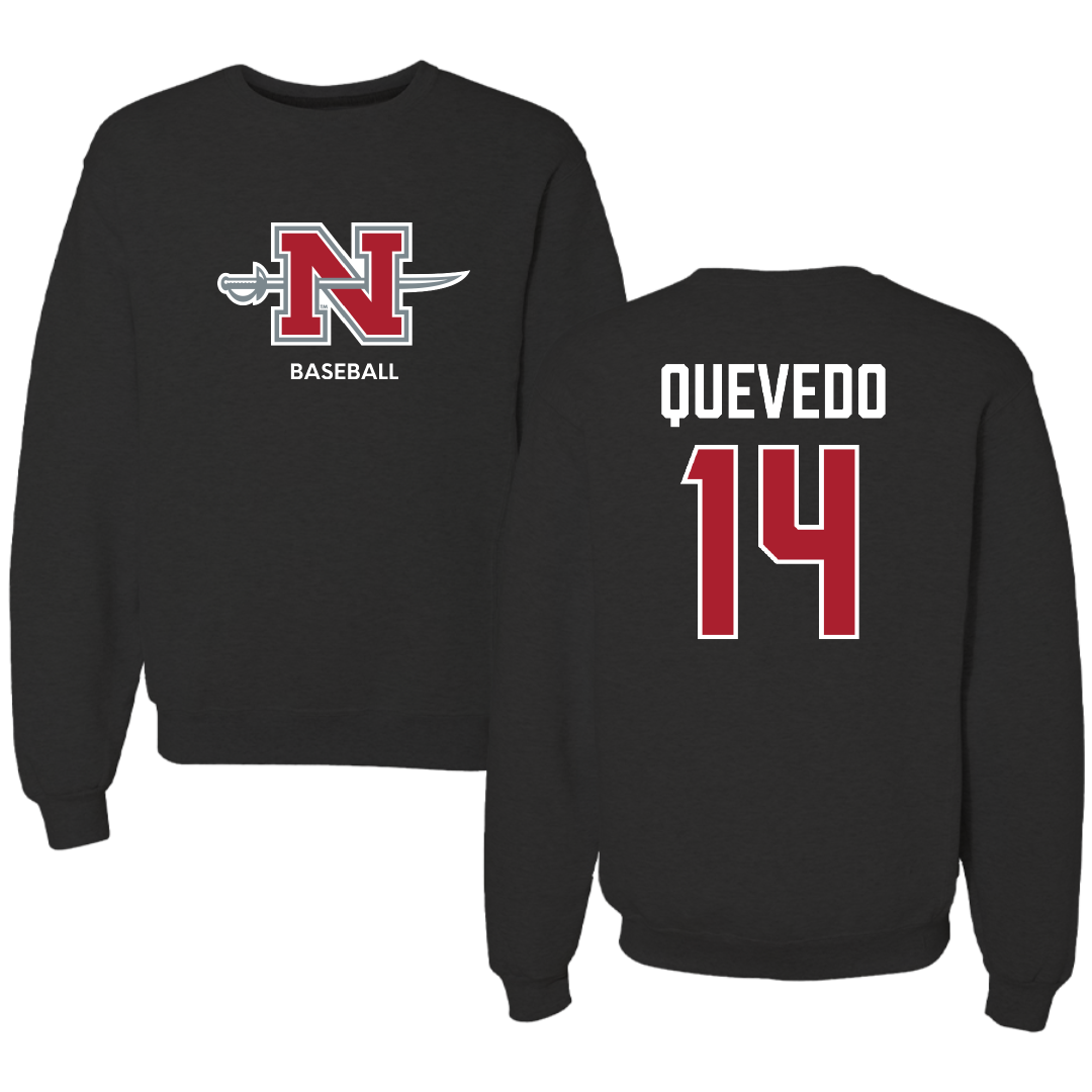 Nicholls State University Baseball Black Mascot Crewneck - #14 Michael Quevedo