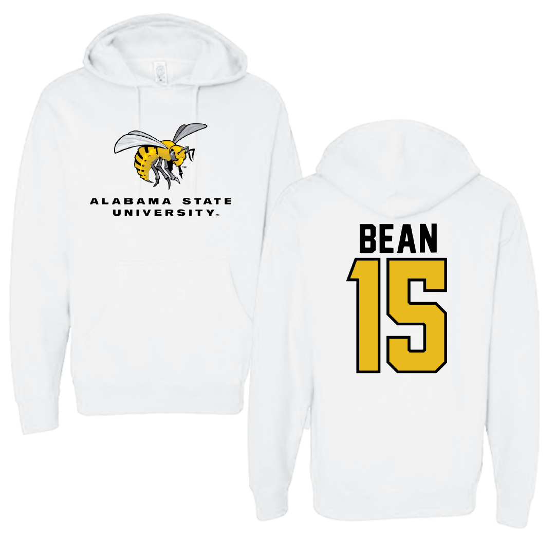 Alabama State University Football White Block Hoodie - #15 Elijah Bean