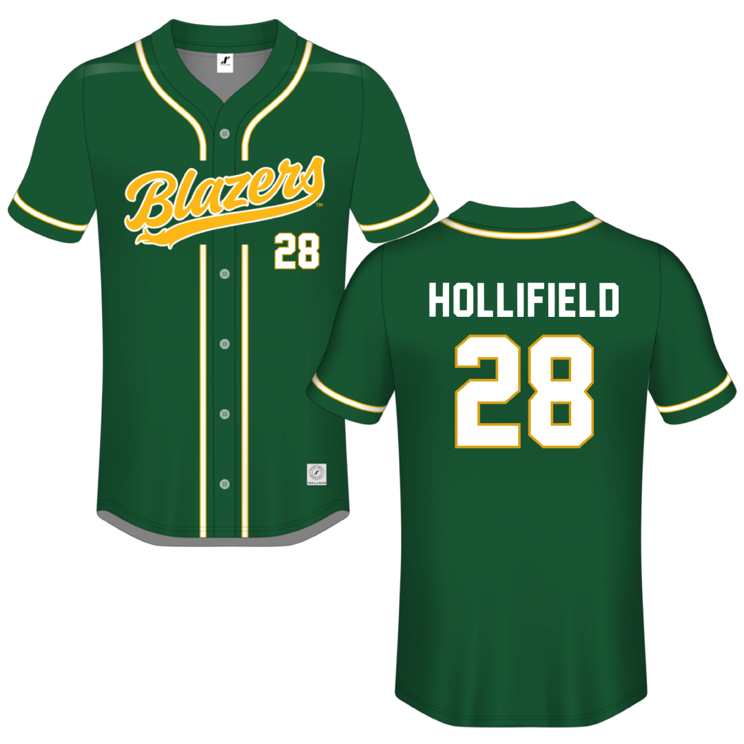 University of Alabama at Birmingham Green Button-Down Jersey - #28 Nicholas Hollifield