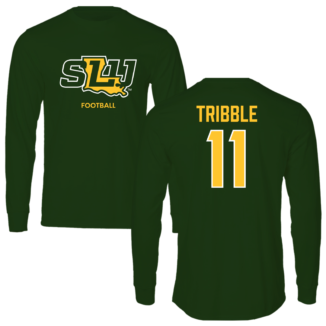 Southeastern Louisiana University Football Forest Green Performance Long Sleeve - #11 Nolan Tribble