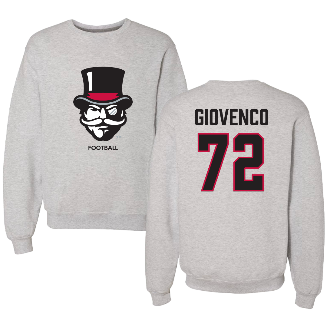 Austin Peay State University Football Light Gray Crewneck - #72 Jaiden Giovenco