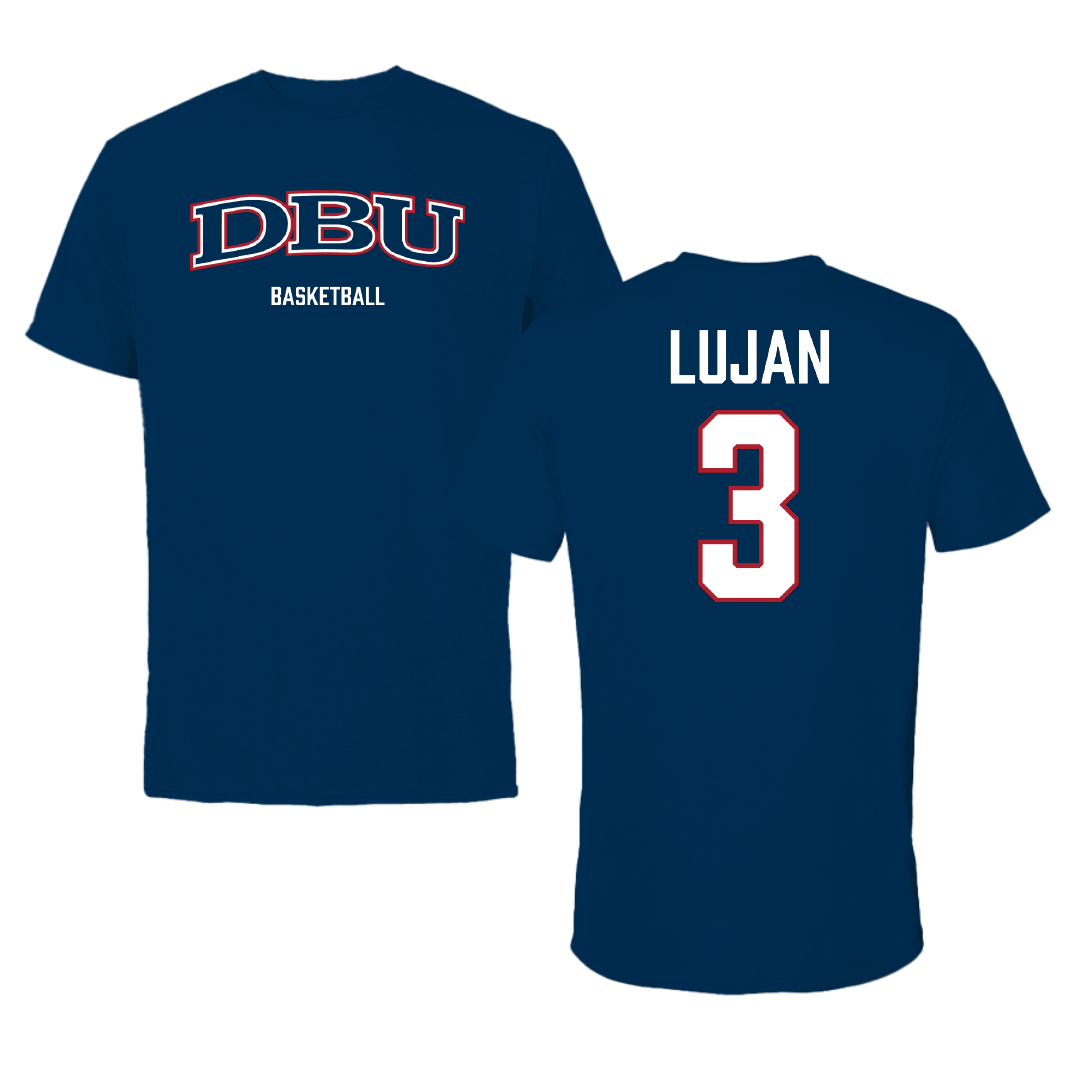 Dallas Baptist University Basketball (M) Navy Performance Tee - #3 Ricky Lujan