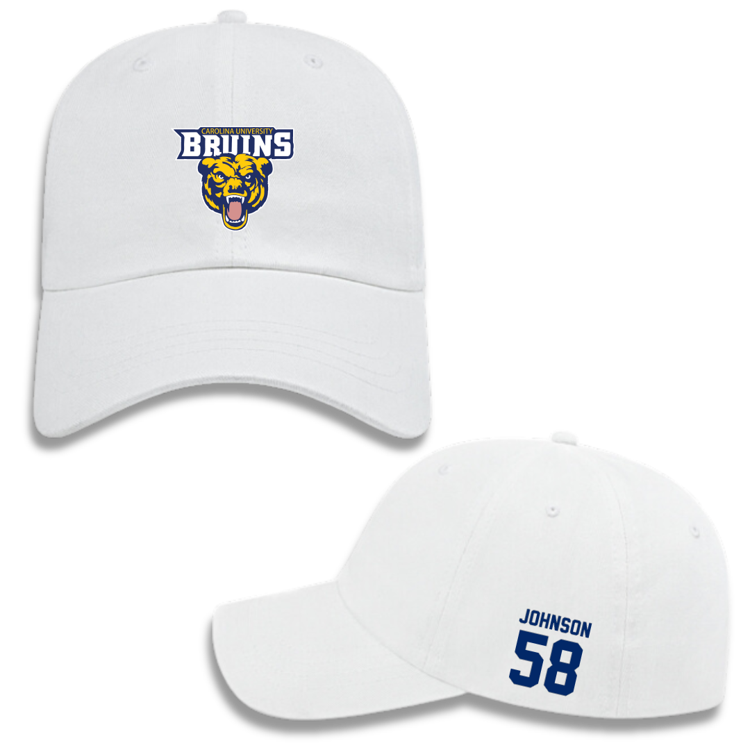 Carolina University Baseball White Hat - #58 Brandon Johnson
