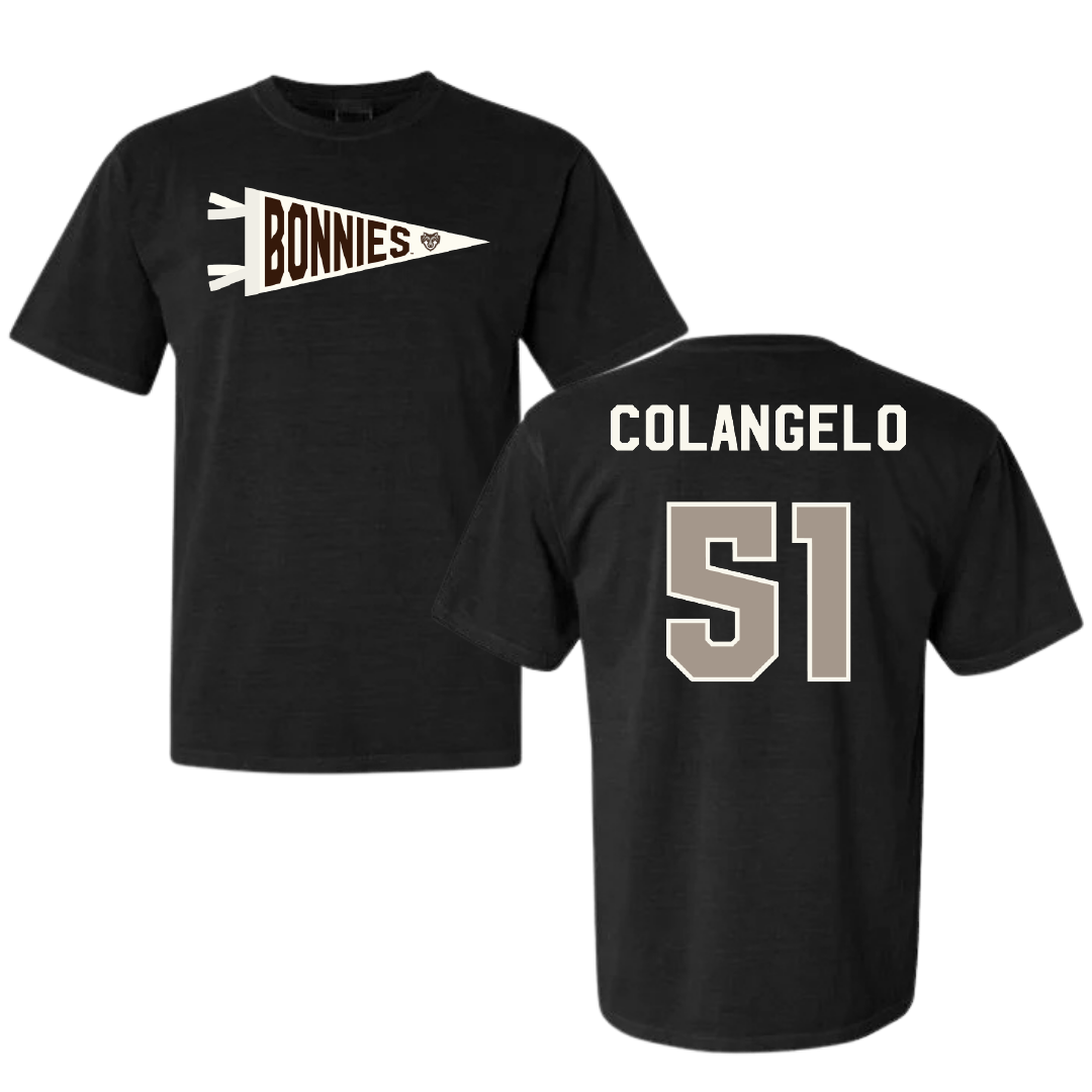 St. Bonaventure University Lacrosse Black Pennant Comfort Colors Tee - #51 Brit Colangelo