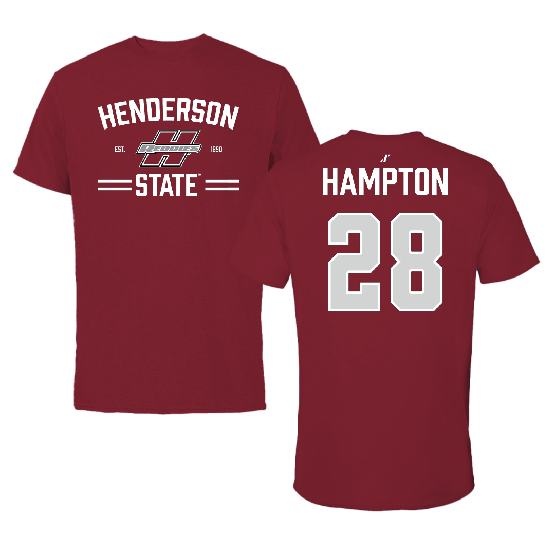 Henderson State University Football Cardinal General Tee - #28 Terrance Hampton