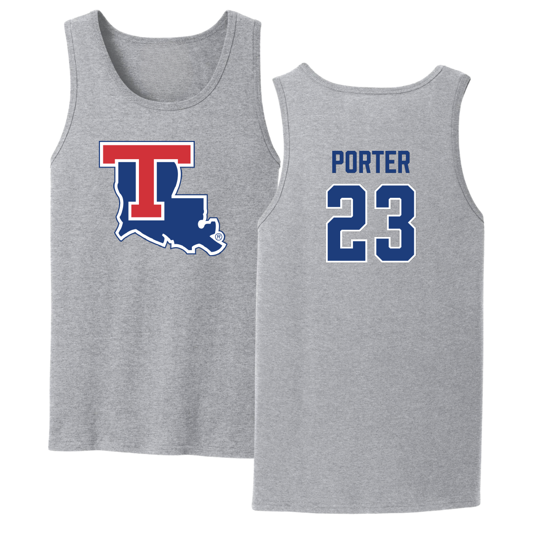 Louisiana Tech University Soccer Sport Gray Tank Top - #23 Jordan Porter