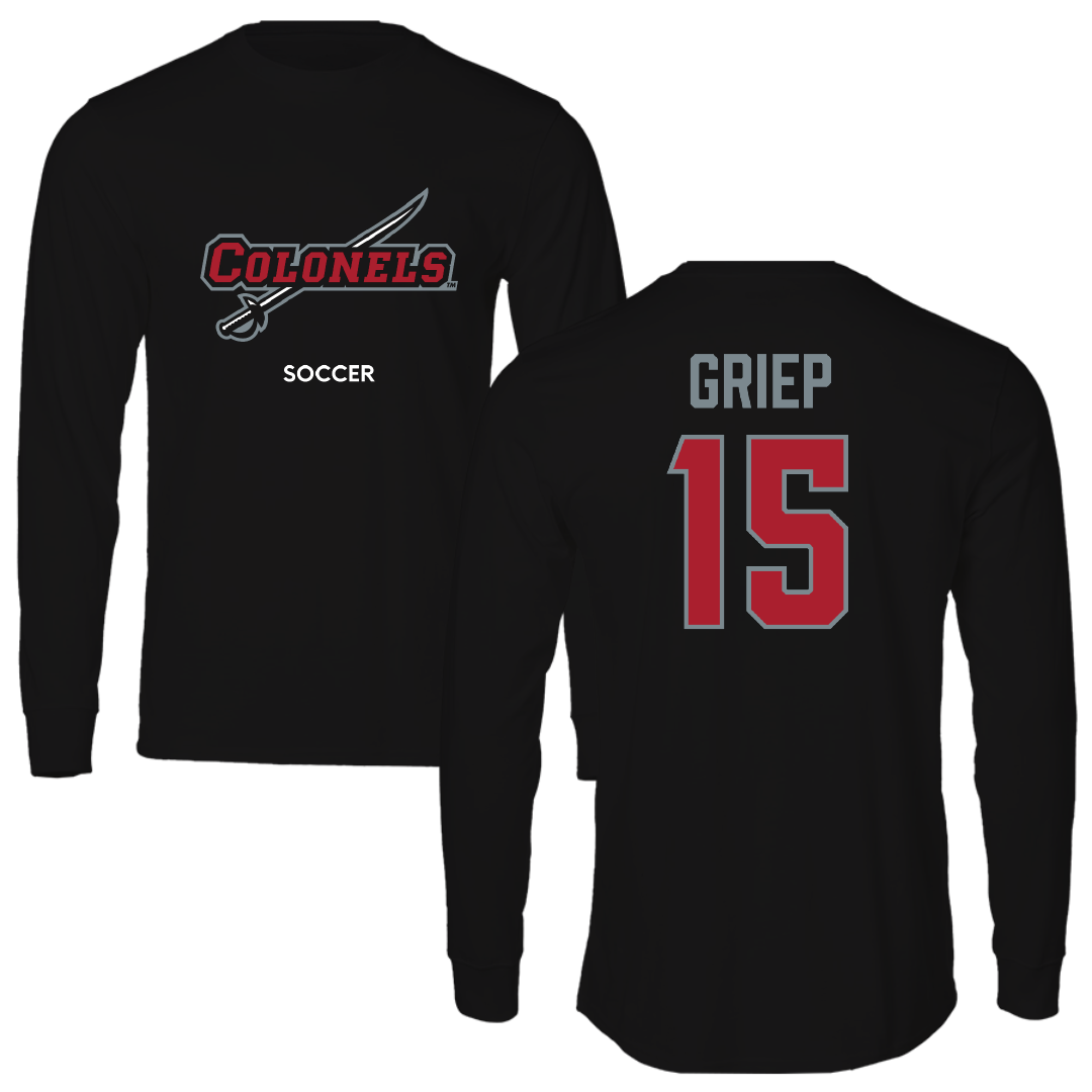 Nicholls State University Soccer (W) Black Colonels Long Sleeve - #15 Ryan Griep