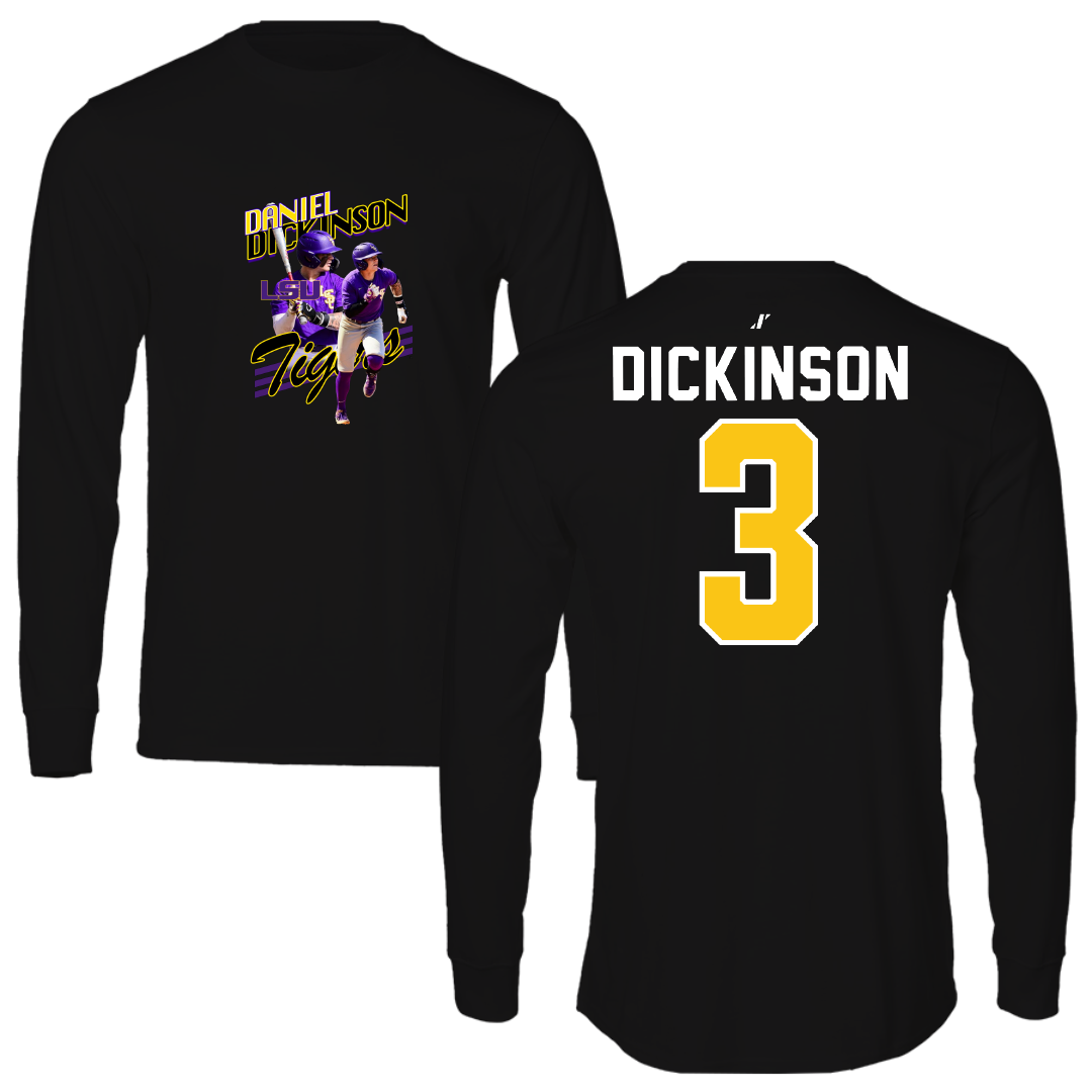Louisiana State University Baseball Black Daniel Dickinson Long Sleeve - #3 Daniel Dickinson