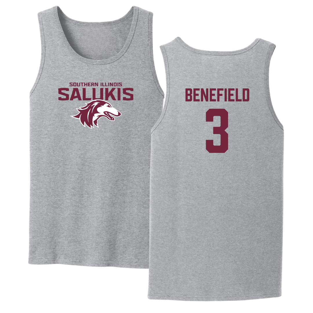 Southern Illinois University at Carbondale Football Sport Gray Tank Top - #3 Jaelin Benefield