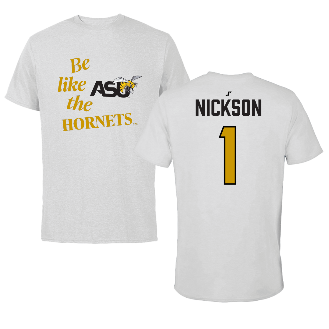 Alabama State University Football Light Gray Be Like Us Tee - #1 Willie Nickson