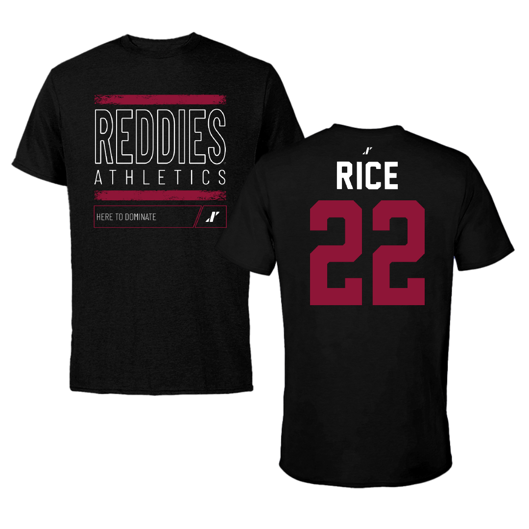 Henderson State University Baseball Black Dominate Tee - #22 Luke Rice